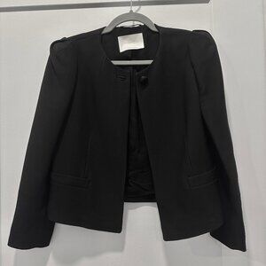 Massimo Dutti Collarless Blazer Size 6 Black LIKE NEW!